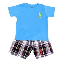 Bộ Thun Bé Trai Áo Polo Và Quần Carô Nanio BT006