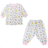 Bộ thun cài nút  tay dài bo in khủng long Nanio BN002 - size 2