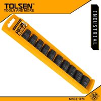 Bộ típ lục giác ngắn đen dùng hơi 1/2 inch 10 món Tolsen 18295