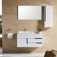 Bộ tủ, chậu, bàn đá, kệ gương lavabo Zento ZT-LV880