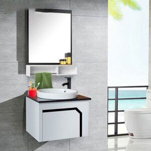 Bộ tủ, chậu bàn đá, kệ gương Lavabo ZT-LV899