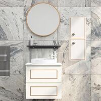 Bộ tủ, chậu, bàn đá, kệ gương lavabo  Zento ZT-LV894