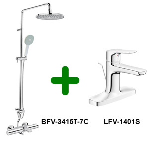 Bộ vòi chậu + sen tắm LFV-1401S + BFV-3415T-7C