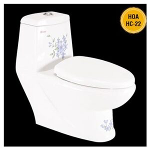 Bồn cầu liền khối Hảo Cảnh 1008 - hoa văn HC22