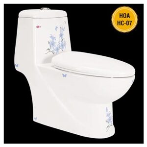 Bồn cầu liền khối Hảo Cảnh 1003 - hoa văn HC07