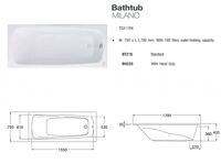 Bồn tắm nằm Cotto BT210-BH220