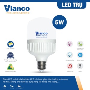 Bóng led trụ nhựa Vianco T1VA - 5W