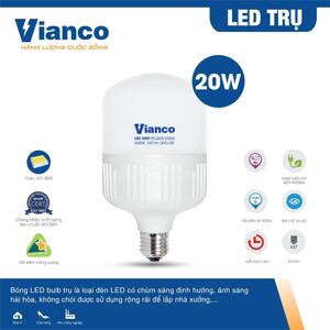 Bóng led trụ nhựa Vianco T4VA - 20W