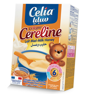 Bột ăn dặm Celia Cereline Milk Honey vị sữa, mật ong - hộp 200g (trên 6 tháng)