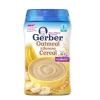 Bột ăn dặm Gerber Oatmeal Cereal yến mạch & chuối - 227g