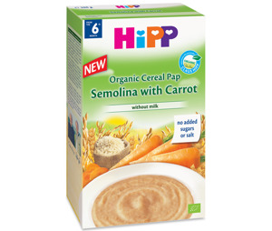 Bột ăn dặm HIPP vị semolina, cà rốt