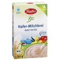 Bột ăn dặm Topfer Organic ngũ cốc yến mạch sữa Táo-vani