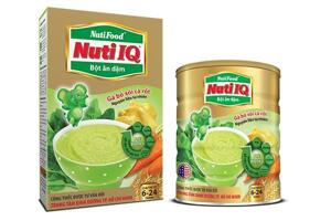 Bột ăn dặm vị ếch, mùng tơi NutiFood Nuti IQ - hộp 200g (dành cho trẻ từ 6-24 tháng tuổi)