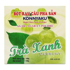 Bột rau câu pha sẵn trà xanh Konnyaku 3K hộp 140g