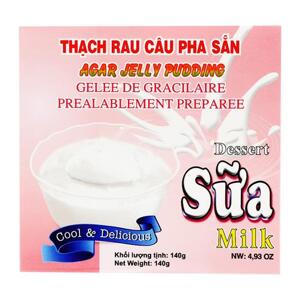 Bột rau câu pha sẵn vị sữa 3K hộp 140g