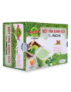 Bột trà xanh sữa hiệu Macha Hùng Phát 17g x 20 gói