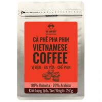 Cà phê pha phin hiệu Dk Harvest Gu vừa 80 Robusta 20% Arabica 250g