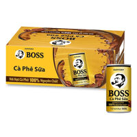 Cà phê sữa Boss - Thùng 24 lon 180ml