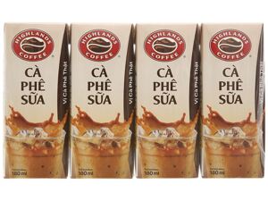 Cà phê sữa Highlands Lốc 4 hộp 180ml