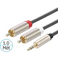 Cáp Audio 3,5mm ra 2 đầu RCA dài 1m Ugreen 20821