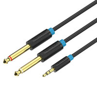 Cáp chuyển Audio 3.5mm to 2 cổng Audio 6.5mm Vention BACBD