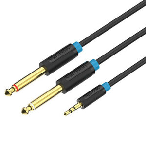 Cáp chuyển Audio 3.5mm to 2 cổng Audio 6.5mm Vention BACBD