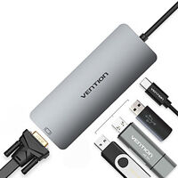Cáp chuyển đổi Type-C sang VGA  1 cổng USB 3.0  Type-C PD hàng chính hãng Vention CGJHA