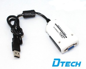 Cáp chuyển đổi USB sang VGA Dtech DT-6510