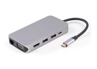 Cáp chuyển Type C sang 3 USB 3.0+VGA+LAN+TF+SD SSK SHU-C520
