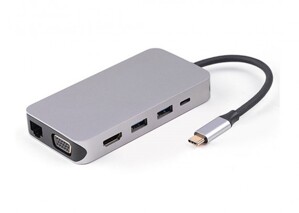Cáp chuyển Type C sang 3 USB 3.0+VGA+LAN+TF+SD SSK SHU-C520