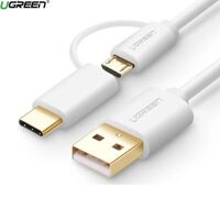 Cáp dữ liệu USB 2.0 ra Micro USB + Type C Ugreen 30380