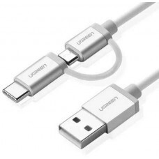 Cáp sạc 2 trong 1 USB 2.0 sang Micro USB và Lightning dài 1M Ugreen 20748