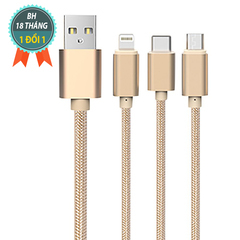 Cáp sạc siêu bền 3 đầu Lightning/micro USB/USB-C Joyroom S-M320 1.3m