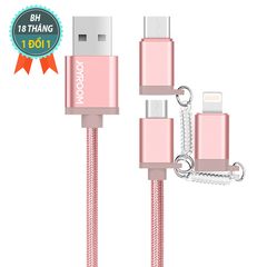 Cáp sạc siêu bền 3 đầu Lightning/micro USB/USB-C Joyroom S-M321 1m