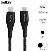 Cáp Type C - Lightning MFI Belkin Duratex Plus F8J243 1.2m