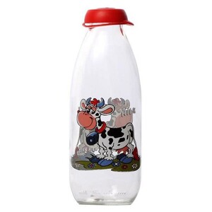 Chai Đựng Sữa Tươi Thủy Tinh Herevin Có Hoa Văn 111702 - 1000 ml