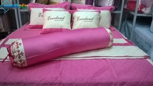 Bộ chăn ga gối phủ Everland Satin B2