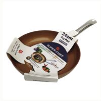 Chảo chiên thực phẩm super chef hợp kim tráng men đáy từ tay cầm chống nóng SC-F2024