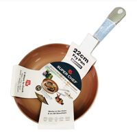 Chảo chiên thực phẩm super chef hợp kim tráng men đáy từ 22cm tay cầm chống nóng SC-F2022