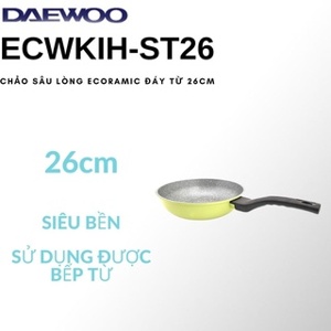 Chảo đá Ecoramic sâu lòng 26cm (bếp từ) ECWKIH-ST26