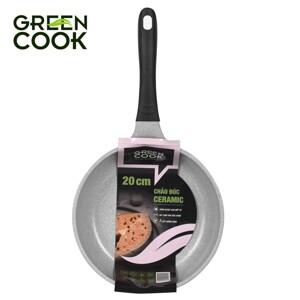 Chảo đúc đáy từ chống dính men đá ceramic 20 cm Green Cook GCP03-20IHP