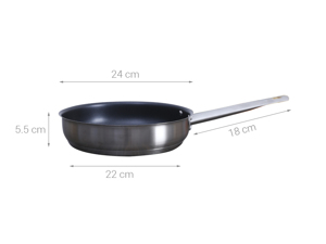 Chảo inox chống dính 3 đáy CI001 24 cm