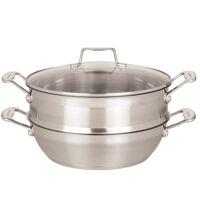 Chảo inox  kèm xửng hấp Scanpan Impact 71122810 - 28cm