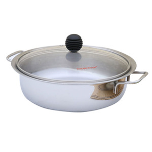 Chảo lẩu nắp kiếng inox Happycook HP-24ELG