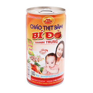 Cháo thịt băm bí đỏ Minh Trung lon 365g