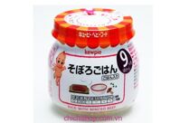 Cháo thịt bò nấu trứng đậu xanh kewpie cho bé 9 tháng tuổi