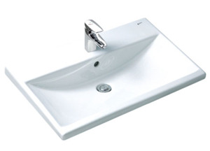 Chậu lavabo bán âm bàn inax GL-2397V