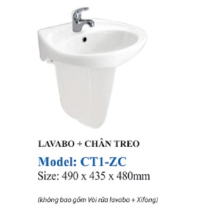 Chậu lavabo chân treo Zico CT1-ZC