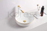 Chậu lavabo đặt bàn CKR101G điểm chỉ vàng