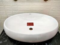 Chậu lavabo đặt bàn vân đá bầu dục KB-065